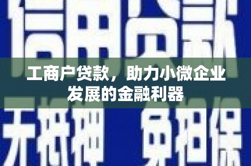 贾汪工商户贷款，助力小微企业发展的金融利器