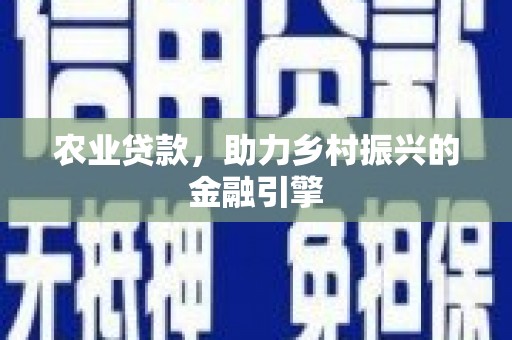 贾汪农业贷款，助力乡村振兴的金融引擎