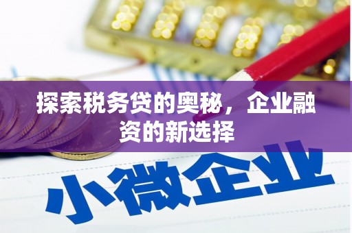贾汪探索税务贷的奥秘，企业融资的新选择
