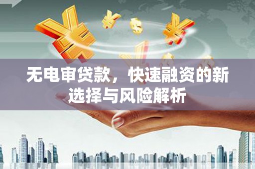 贾汪无电审贷款，快速融资的新选择与风险解析