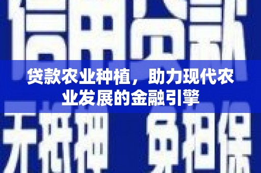 贾汪贷款农业种植，助力现代农业发展的金融引擎