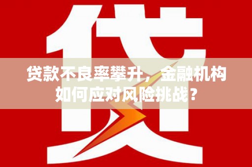 贾汪贷款不良率攀升，金融机构如何应对风险挑战？