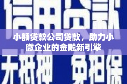 贾汪小额贷款公司贷款，助力小微企业的金融新引擎