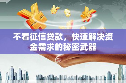 贾汪不看征信贷款，快速解决资金需求的秘密武器