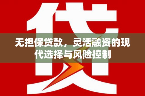 贾汪无担保贷款，灵活融资的现代选择与风险控制
