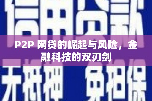 贾汪P2P 网贷的崛起与风险，金融科技的双刃剑