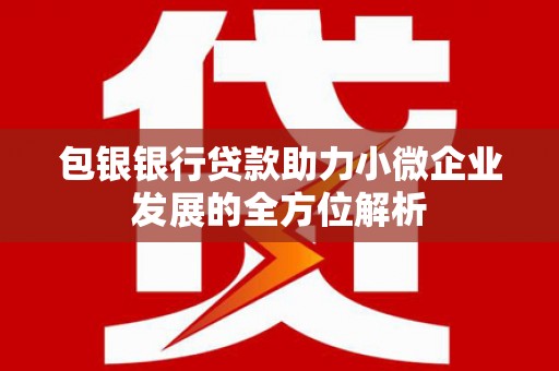 贾汪包银银行贷款助力小微企业发展的全方位解析
