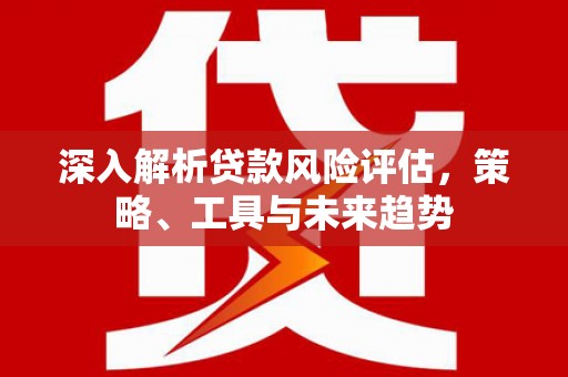 贾汪深入解析贷款风险评估，策略、工具与未来趋势