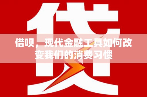 贾汪借呗，现代金融工具如何改变我们的消费习惯
