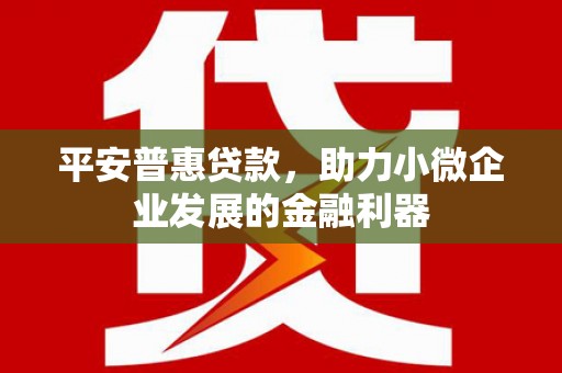 贾汪平安普惠贷款，助力小微企业发展的金融利器